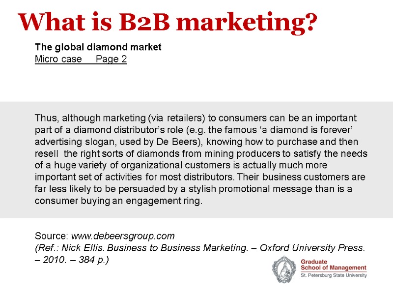 What is B2B marketing? The global diamond market Micro case    